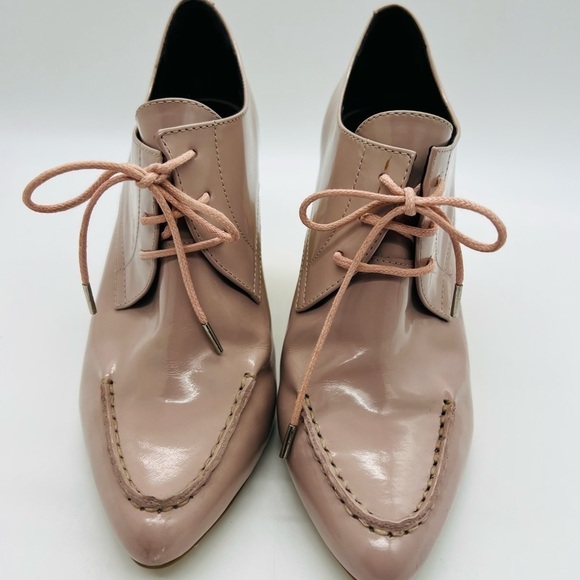 PIED JUSTE FOR ANTHRO BLUSH POINTY LACE UP BLOCK WOODEN HEELS SIZE 38 or 8 - Picture 10 of 13